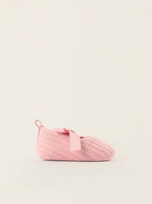 Ballerines en Velours Côtelé avec Nœud - Kiabi