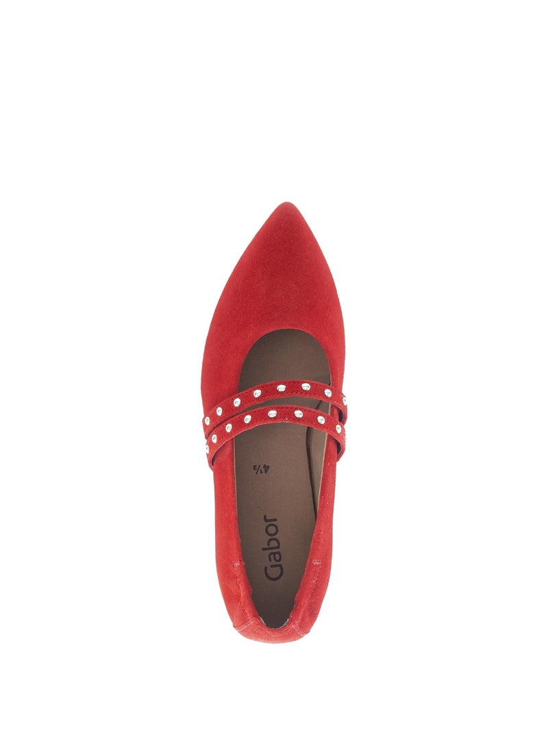 Ballerines  en velours Rouge - Kiabi