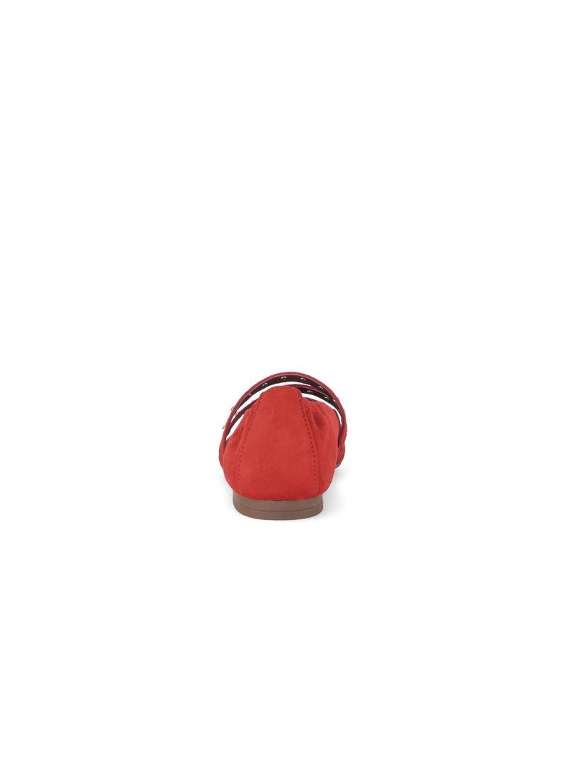 Ballerines  en velours Rouge - Kiabi