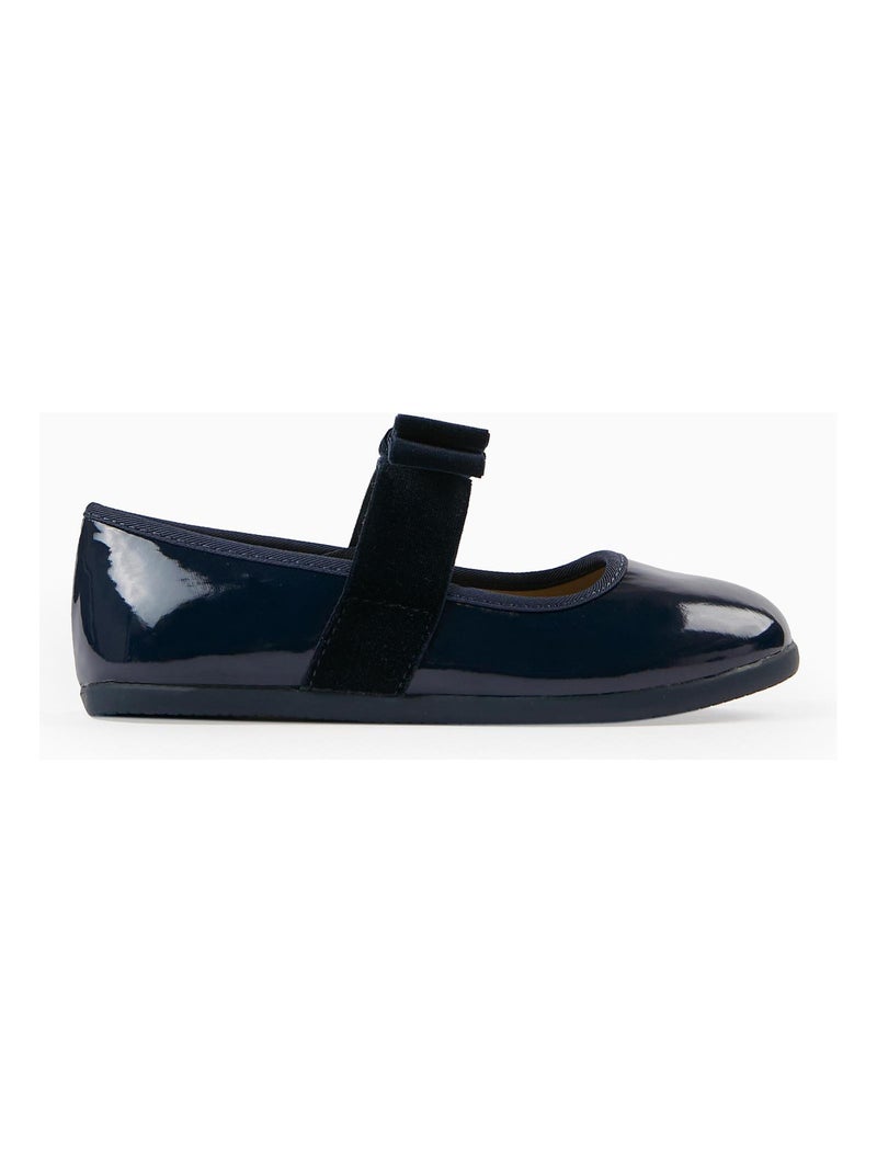 Ballerines en Verni avec Noeud en Velours Fille  ROYALS OFF DUTY Bleu foncé - Kiabi