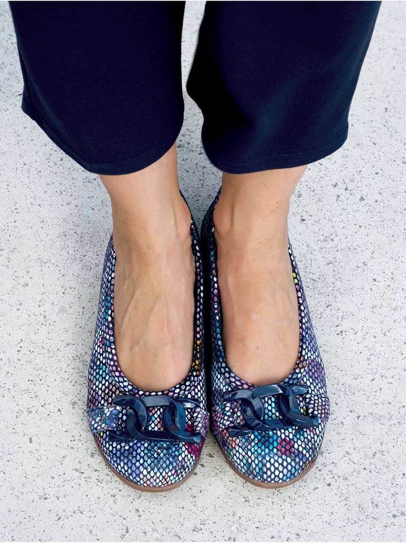 Ballerines femme tout cuir - PEDICONFORT Bleu - Kiabi