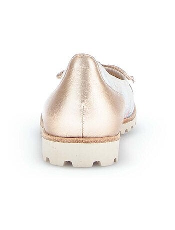 Ballerines fleuries en cuir lisse