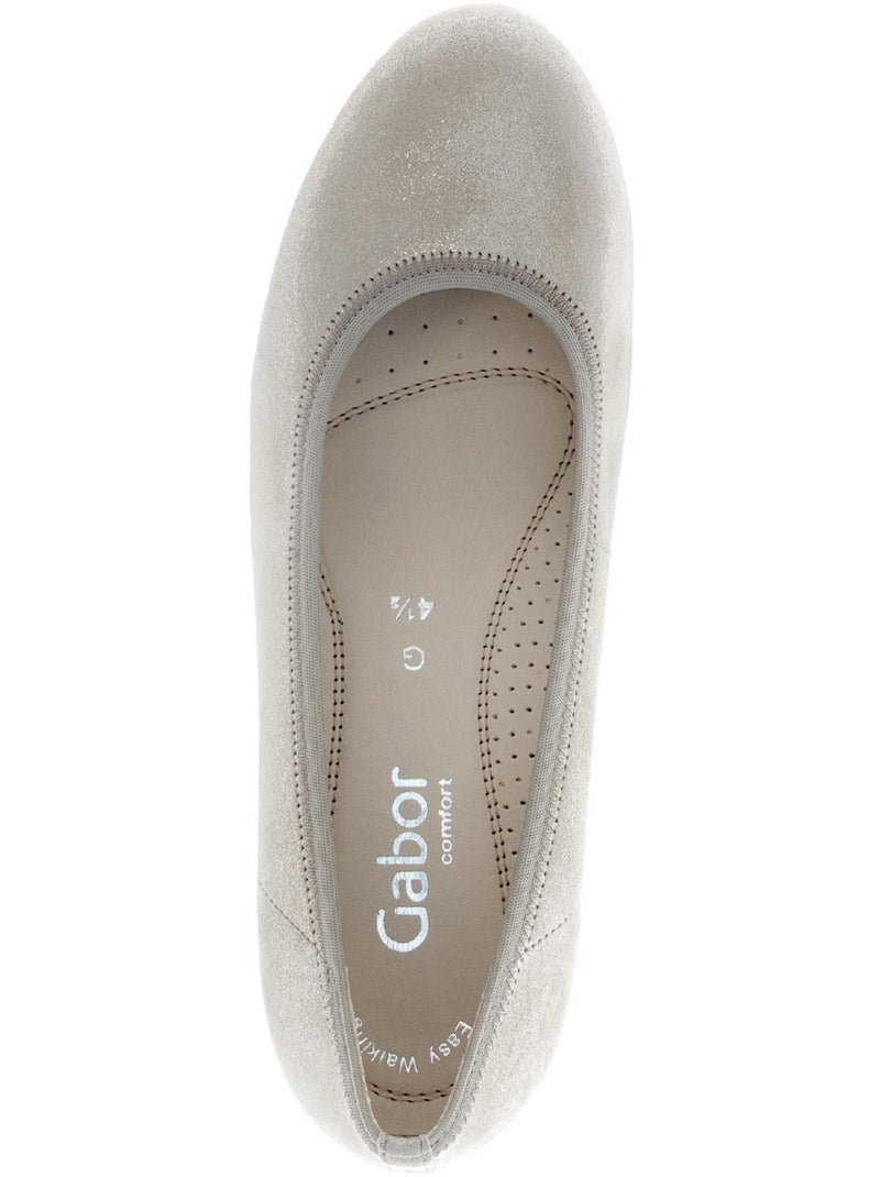 Ballerines irisées en daim Beige/Blanc - Kiabi