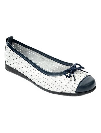 Ballerines largeur confort cuir perforé - Afibel