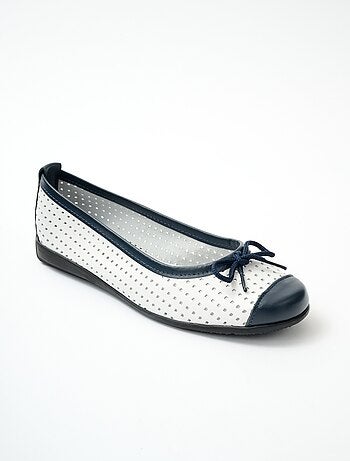 Ballerines largeur confort cuir perforé - Afibel