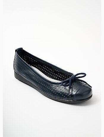 Ballerines largeur confort cuir perforé - Afibel