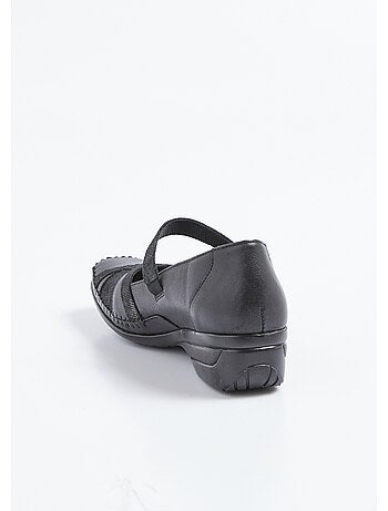Ballerines largeur confort cuir scratchées - afibel