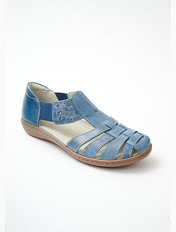 Ballerines largeur confort élastiquées cuir - Afibel