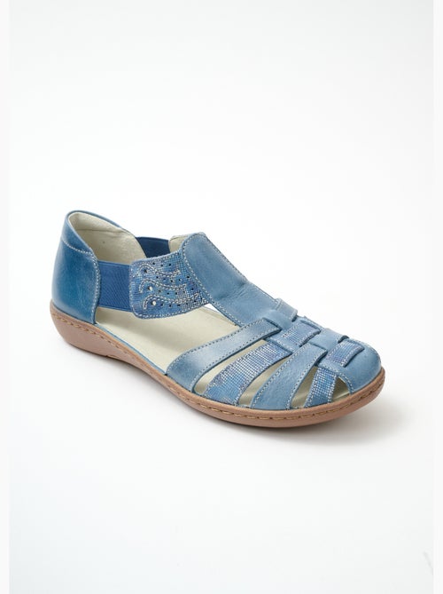 Ballerines largeur confort élastiquées cuir - Afibel - Kiabi