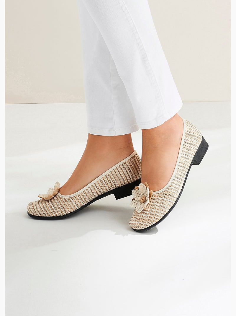 Ballerines largeur confort toile - Afibel Beige - Kiabi