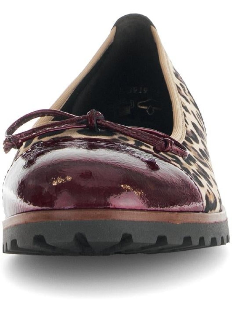Ballerines léopard et  en cuir Beige - Kiabi