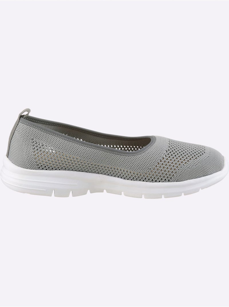 Ballerines Matière Textile Agréable à Porter - Taille Standard - Helline Gris - Kiabi