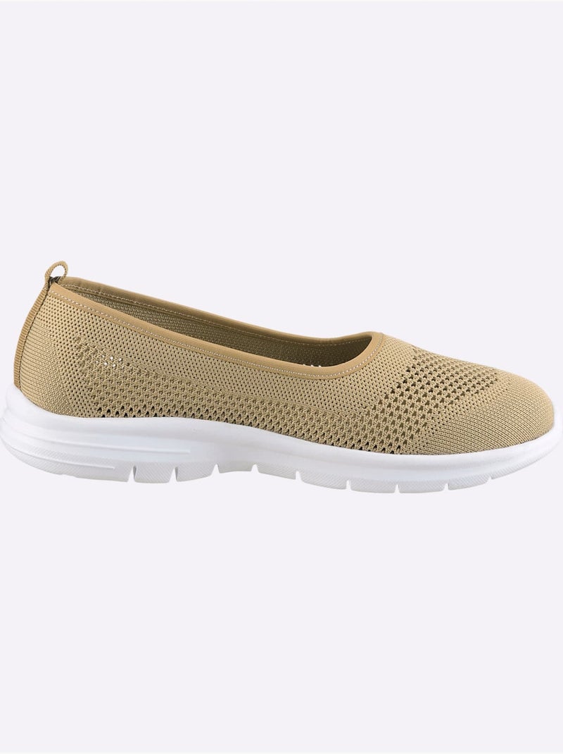 Ballerines Matière Textile Agréable à Porter - Taille Standard - Helline Sable - Kiabi