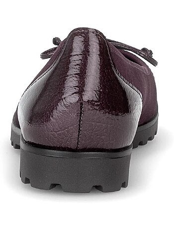 Ballerines merlot en nubuck et vernis