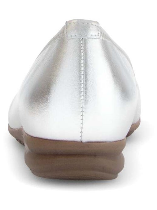 Ballerines métalliques en cuir lisse - Kiabi