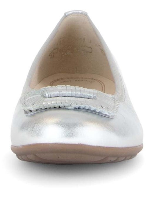 Ballerines métalliques en cuir lisse - Kiabi