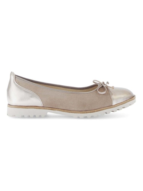 Ballerines  métallisées en cuir velours - Kiabi
