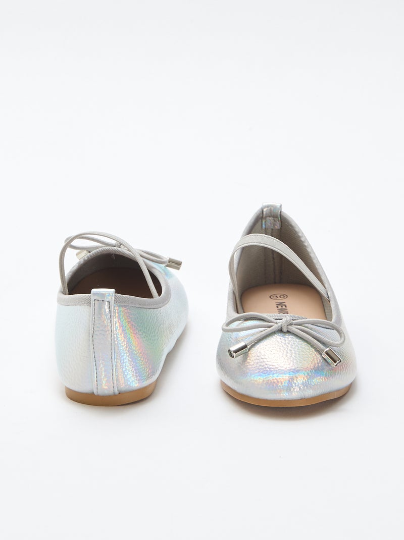 Ballerines métallisées Gris - Kiabi