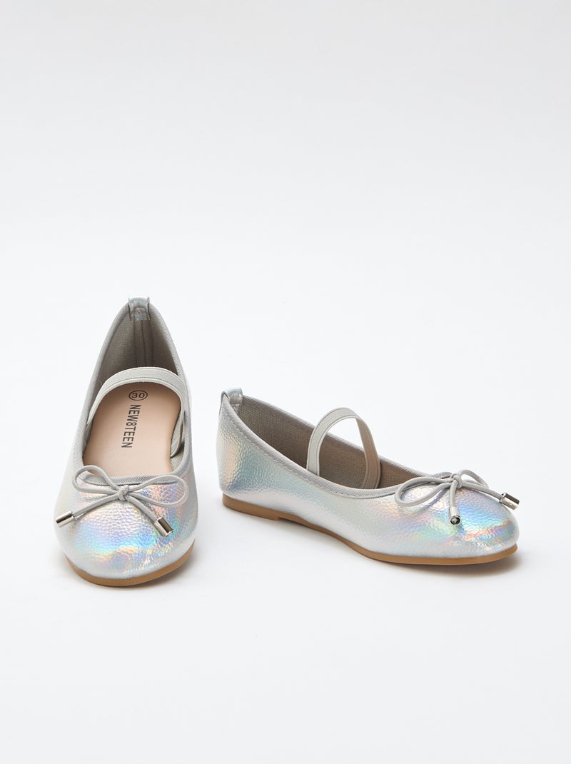 Ballerines métallisées Gris - Kiabi