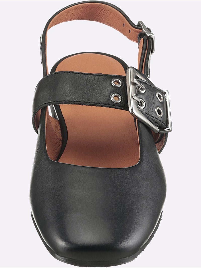 Ballerines Ouvertes à L'arrière De Fabrication Portugaise - Taille Standard - Helline Noir - Kiabi