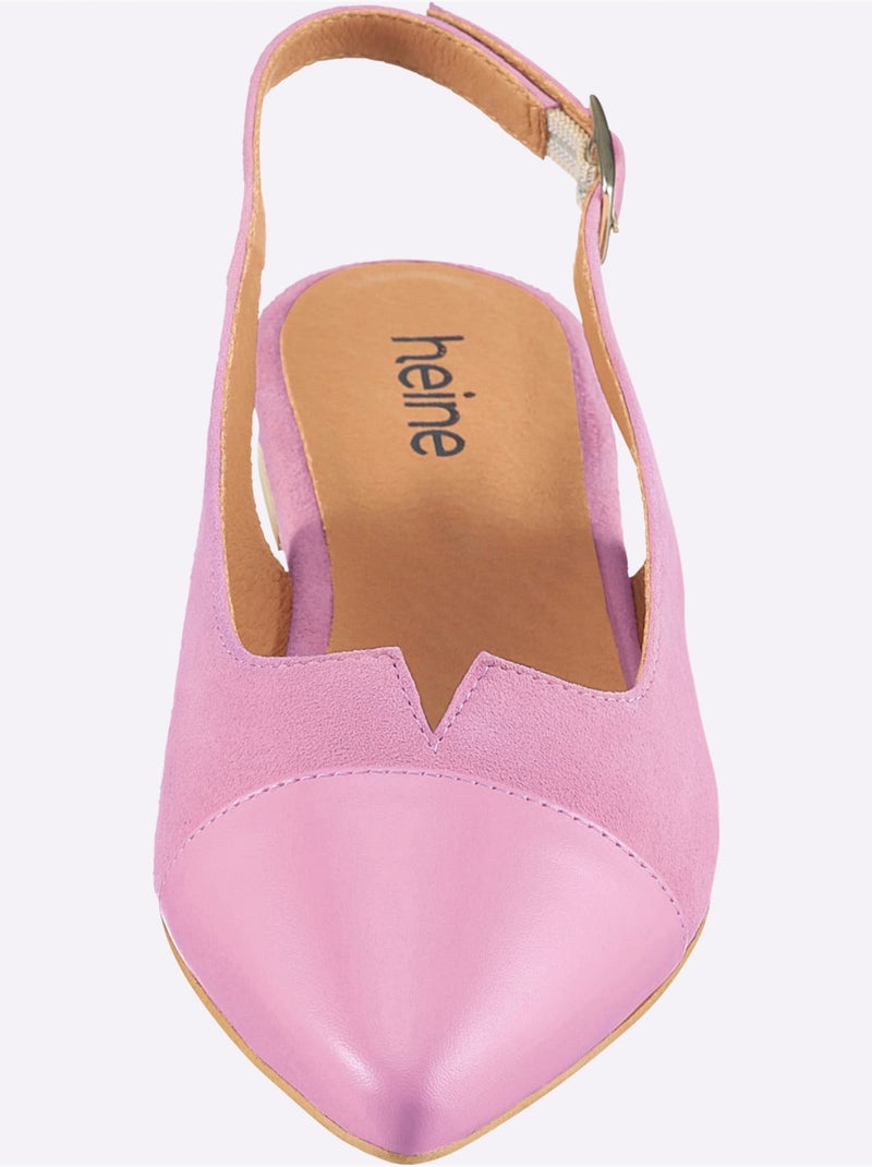 Ballerines Ouvertes à L'arrière De Fabrication Portugaise - Taille Standard - Helline Rose - Kiabi