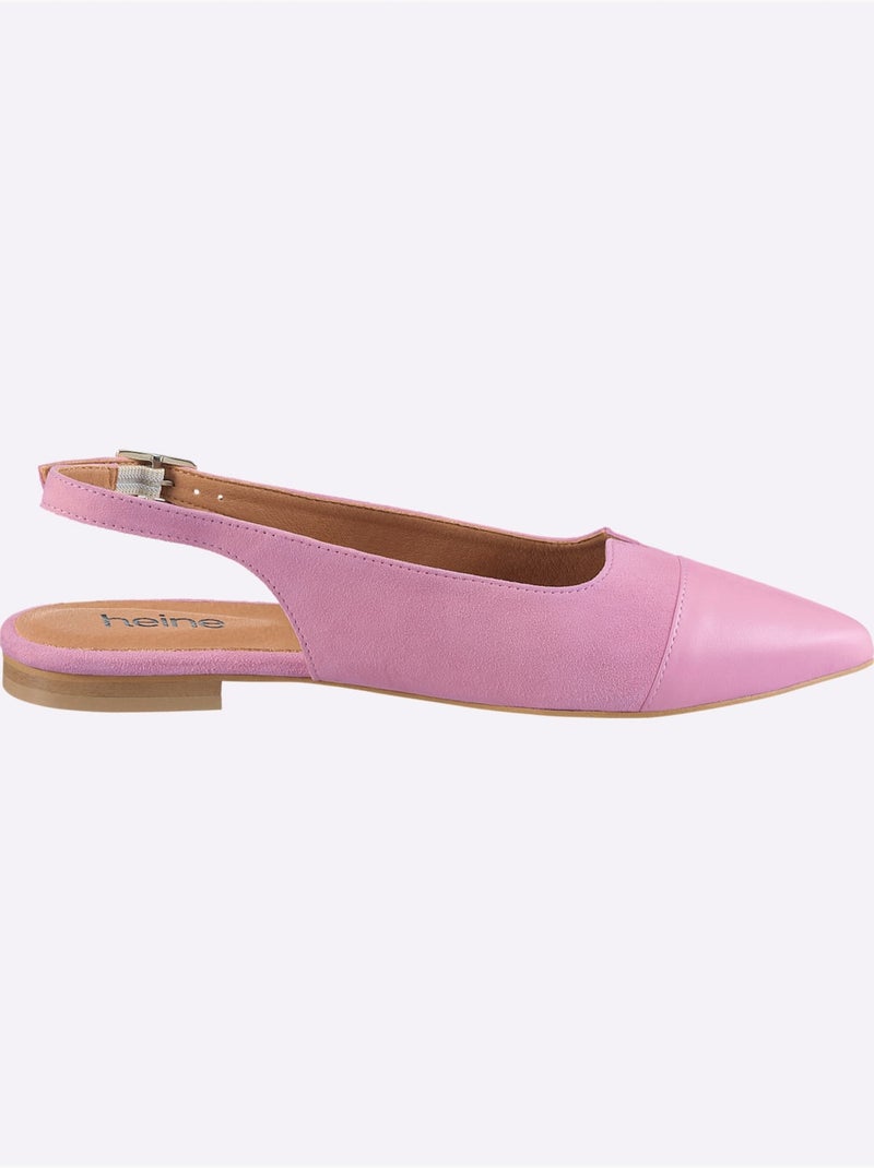 Ballerines Ouvertes à L'arrière De Fabrication Portugaise - Taille Standard - Helline Rose - Kiabi