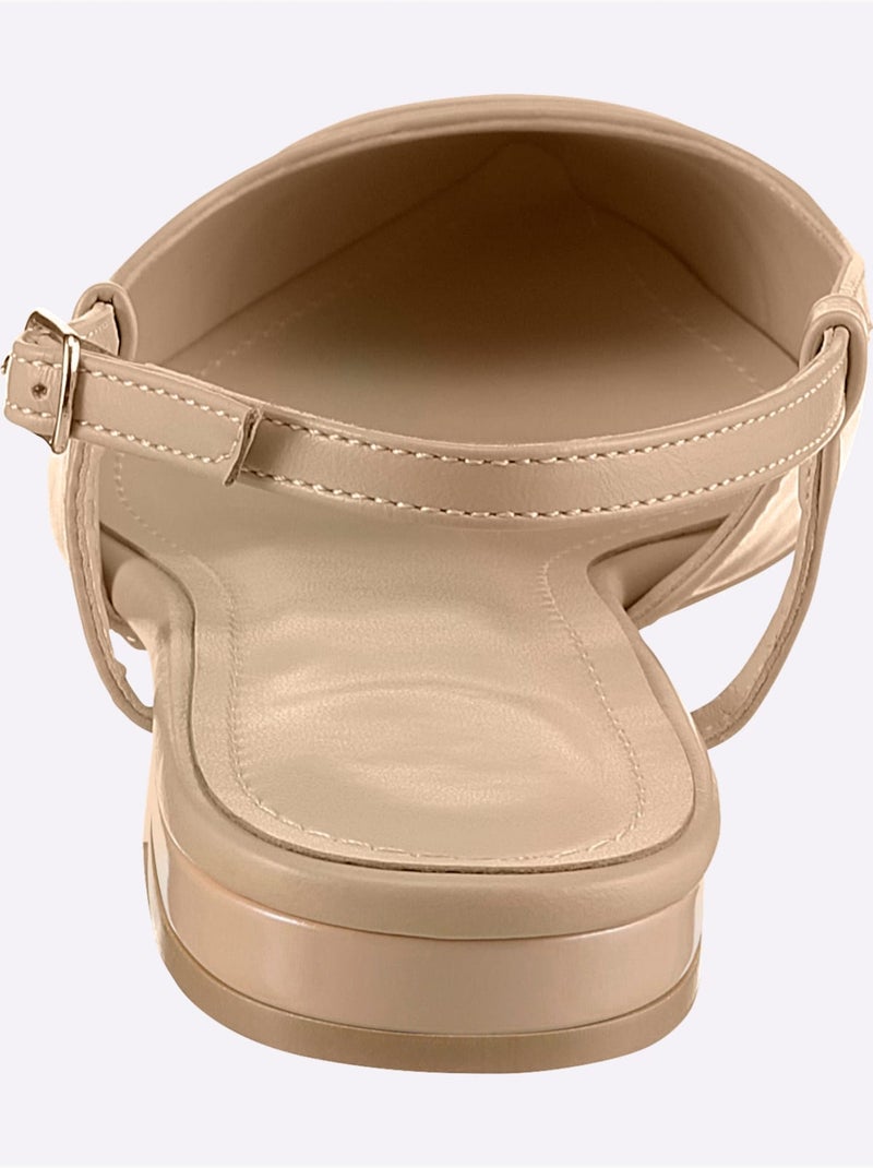 Ballerines Ouvertes à L'arrière Matière Synthétique - Taille Standard - helline Nude - Kiabi