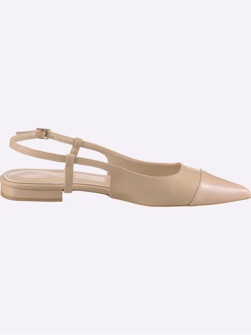 Ballerines Ouvertes à L'arrière Matière Synthétique - Taille Standard - helline Nude - Kiabi