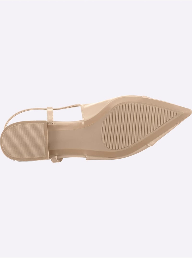 Ballerines Ouvertes à L'arrière Matière Synthétique - Taille Standard - helline Nude - Kiabi