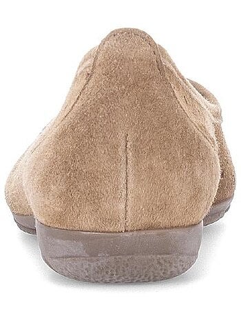 Ballerines perforées Cognac en Nubuck