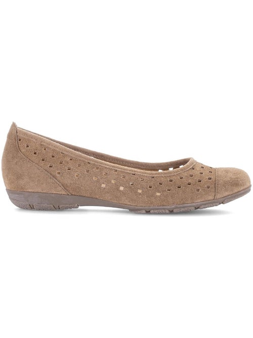 Ballerines perforées Cognac en Nubuck - Kiabi