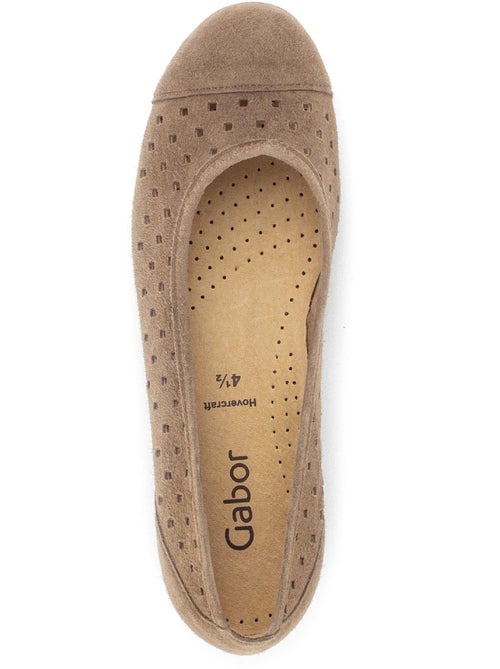 Ballerines perforées Cognac en Nubuck - Kiabi
