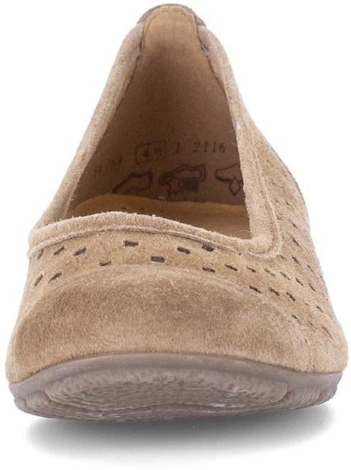 Ballerines perforées Cognac en Nubuck - Kiabi