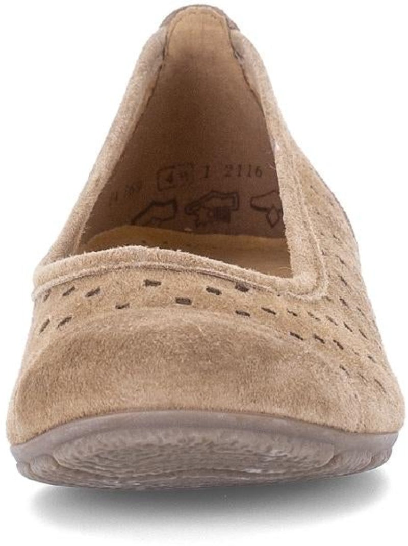 Ballerines perforées Cognac en Nubuck Marron - Kiabi