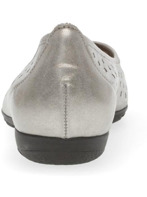 Ballerines perforées  en cuir métallisé - Kiabi