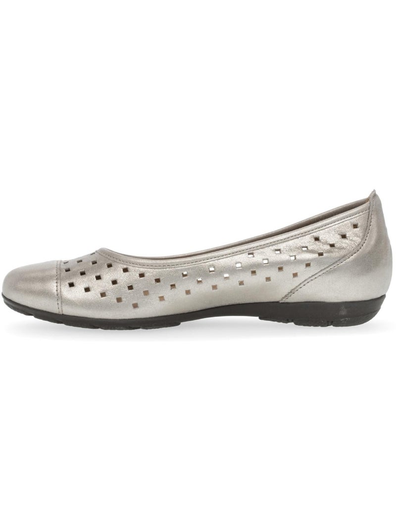 Ballerines perforées  en cuir métallisé Doré/or - Kiabi