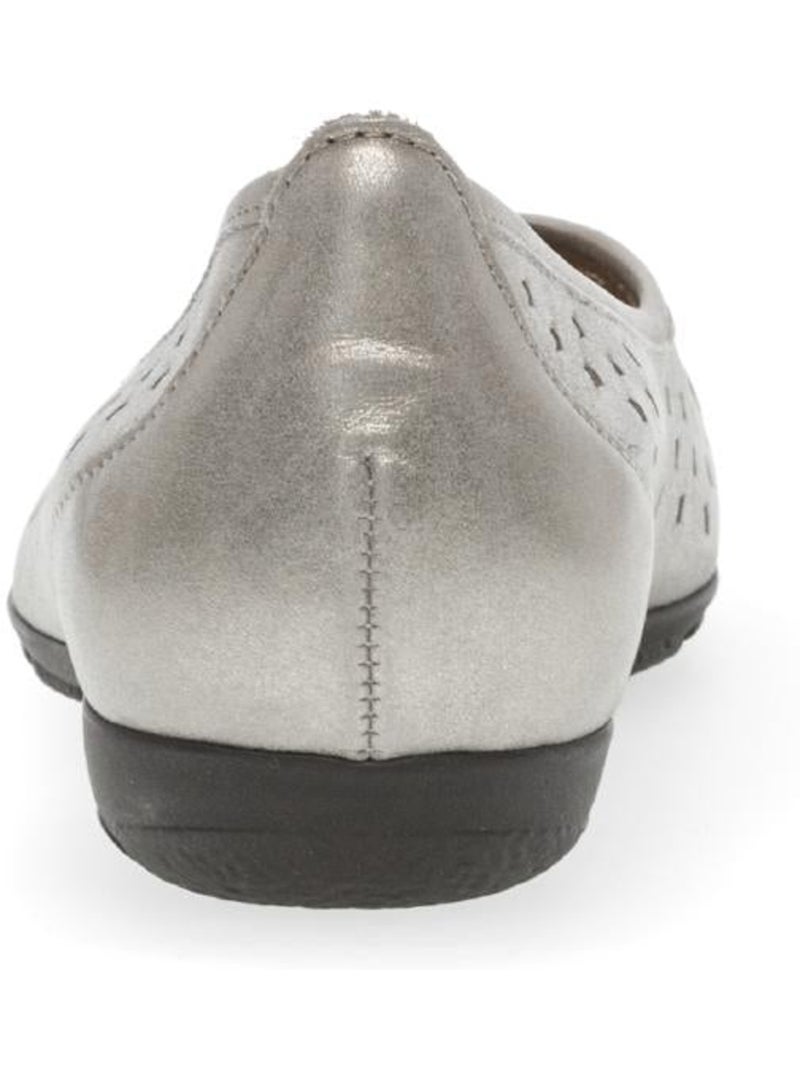 Ballerines perforées  en cuir métallisé Doré/or - Kiabi