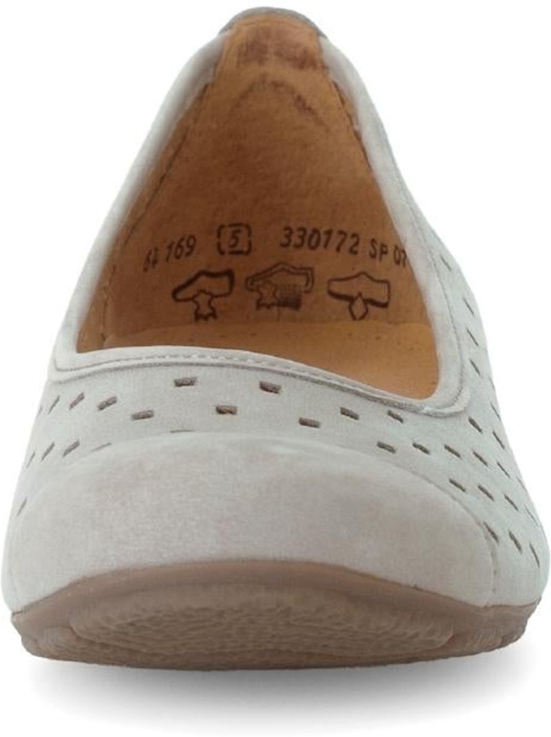 Ballerines perforées  en Nubuck Beige - Kiabi