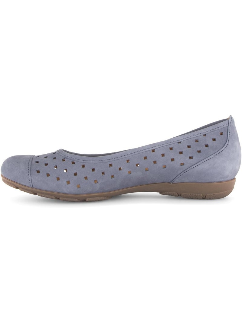 Ballerines perforées  en Nubuck Bleu - Kiabi