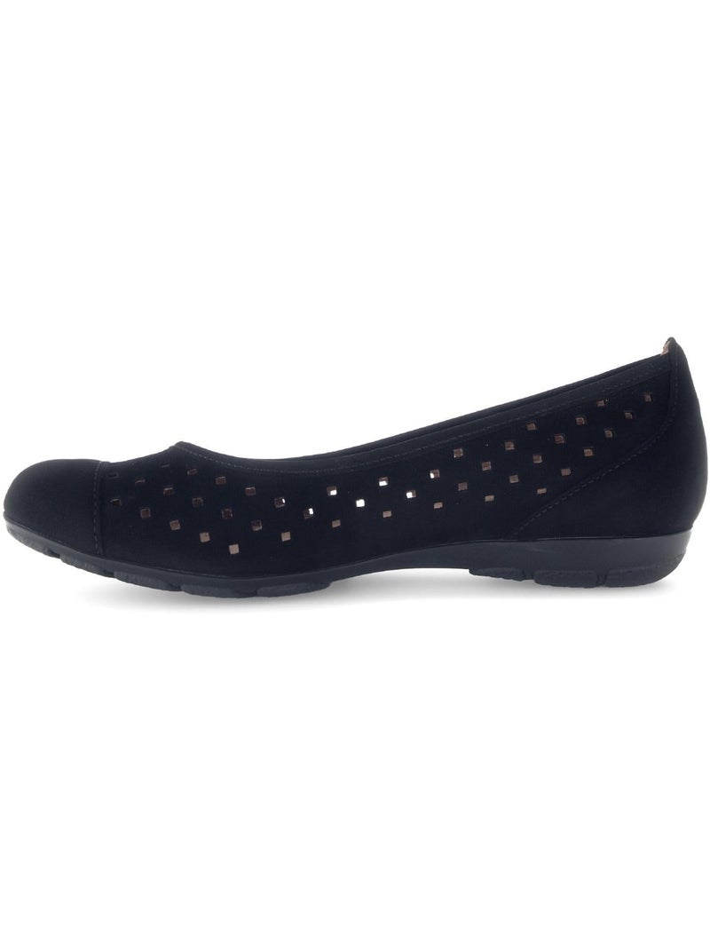 Ballerines perforées  en Nubuck Noir Noir - Kiabi