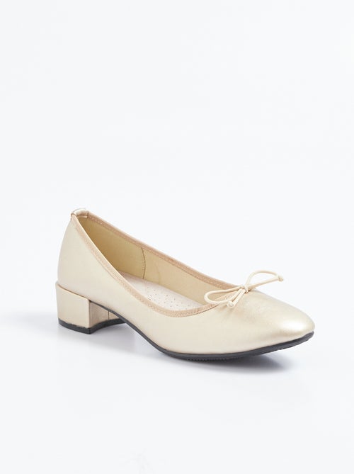 Ballerines petit talon largeur confort n¿ud fantaisie - Afibel - Kiabi