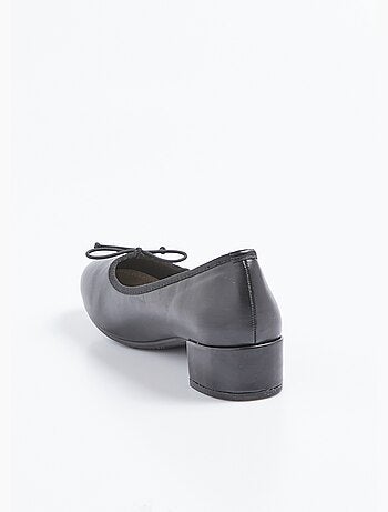 Ballerines petit talon largeur confort n¿ud fantaisie