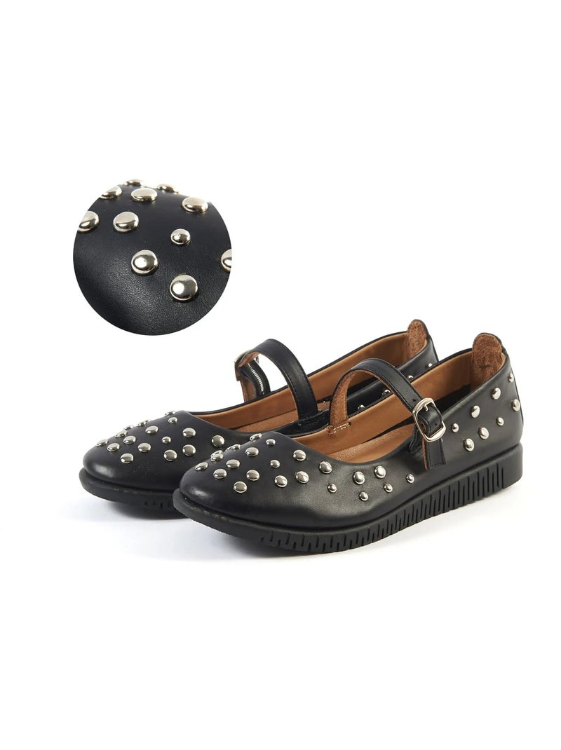 Ballerines pieds larges H - Modèle Elisa Noir Noir - Kiabi