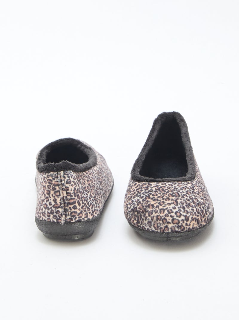 Ballerines plates à motif léopard Noir - Kiabi