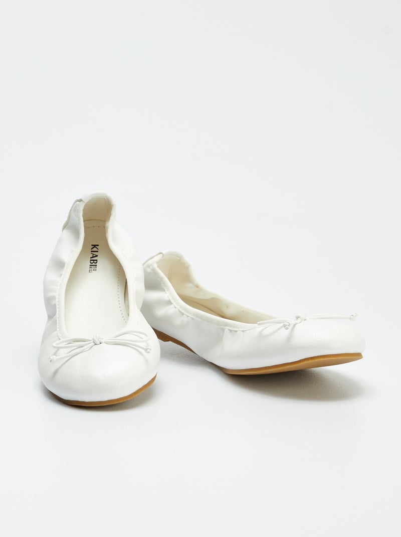 Ballerines plates Blanc - Kiabi