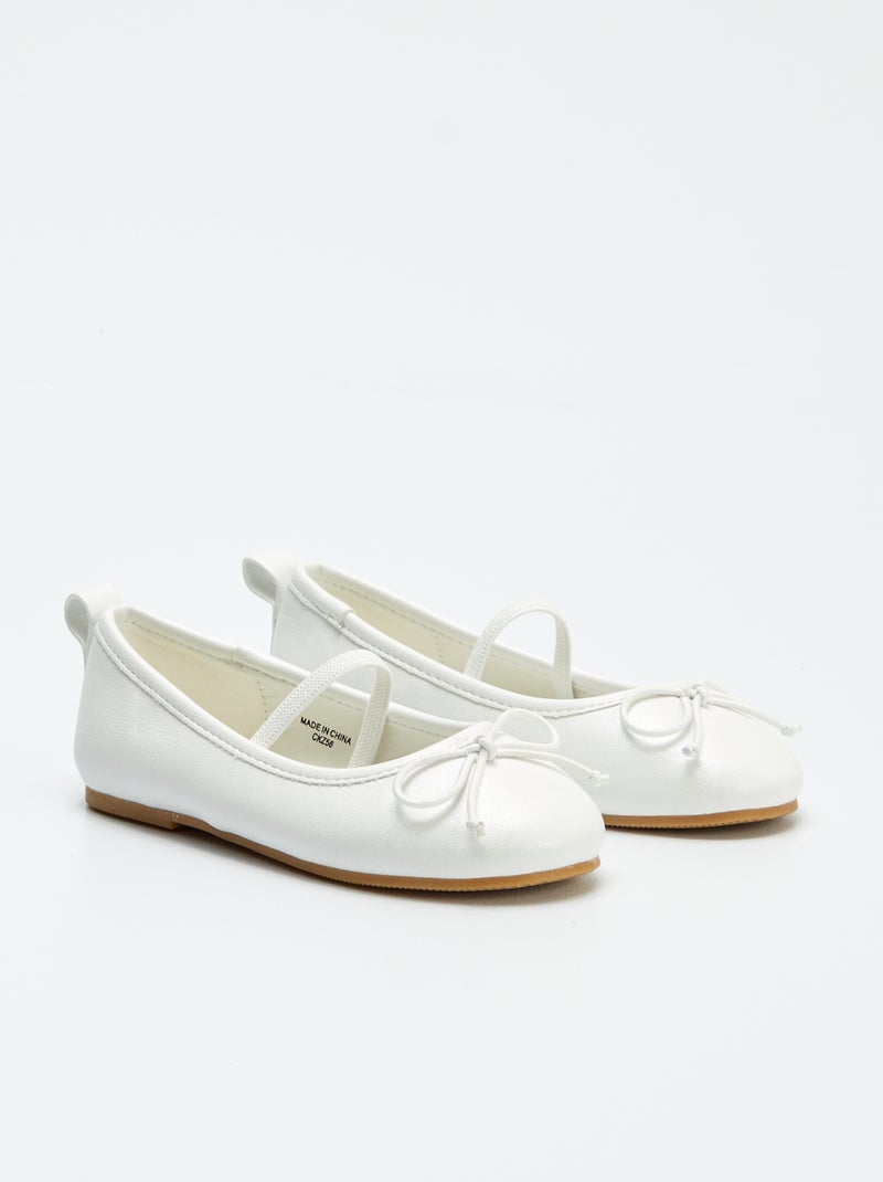 Ballerines plates Blanc - Kiabi