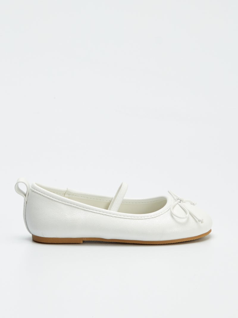Ballerines plates Blanc - Kiabi