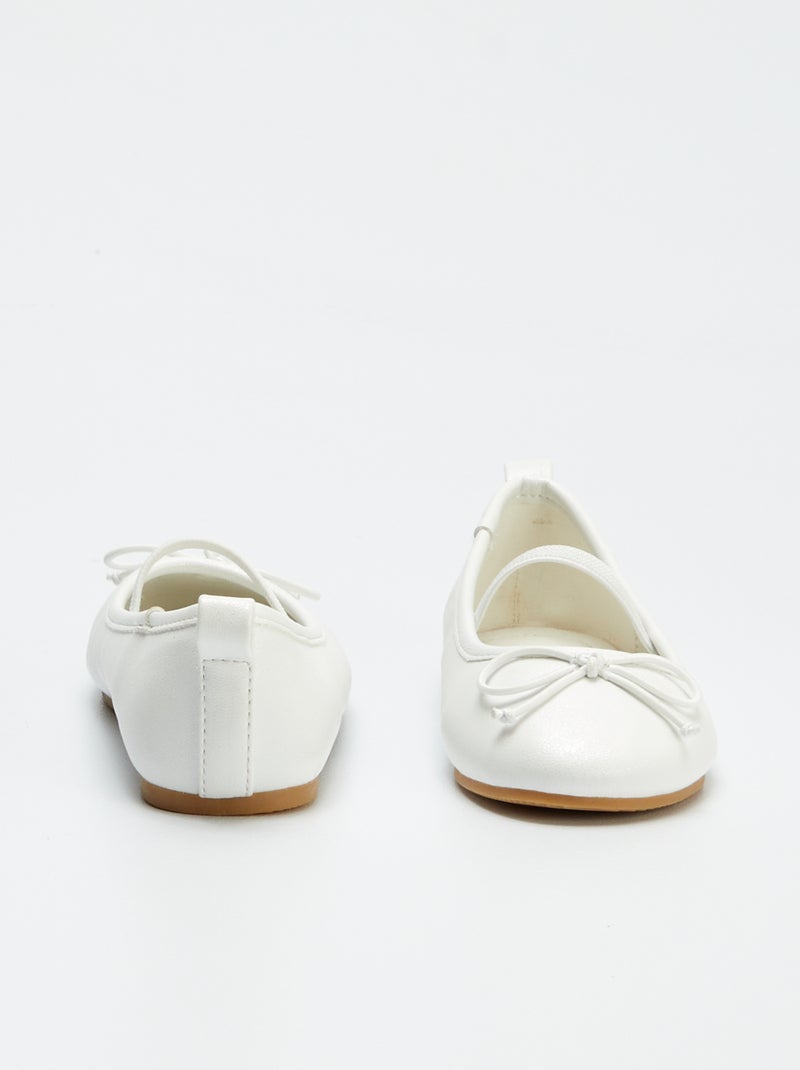 Ballerines plates Blanc - Kiabi