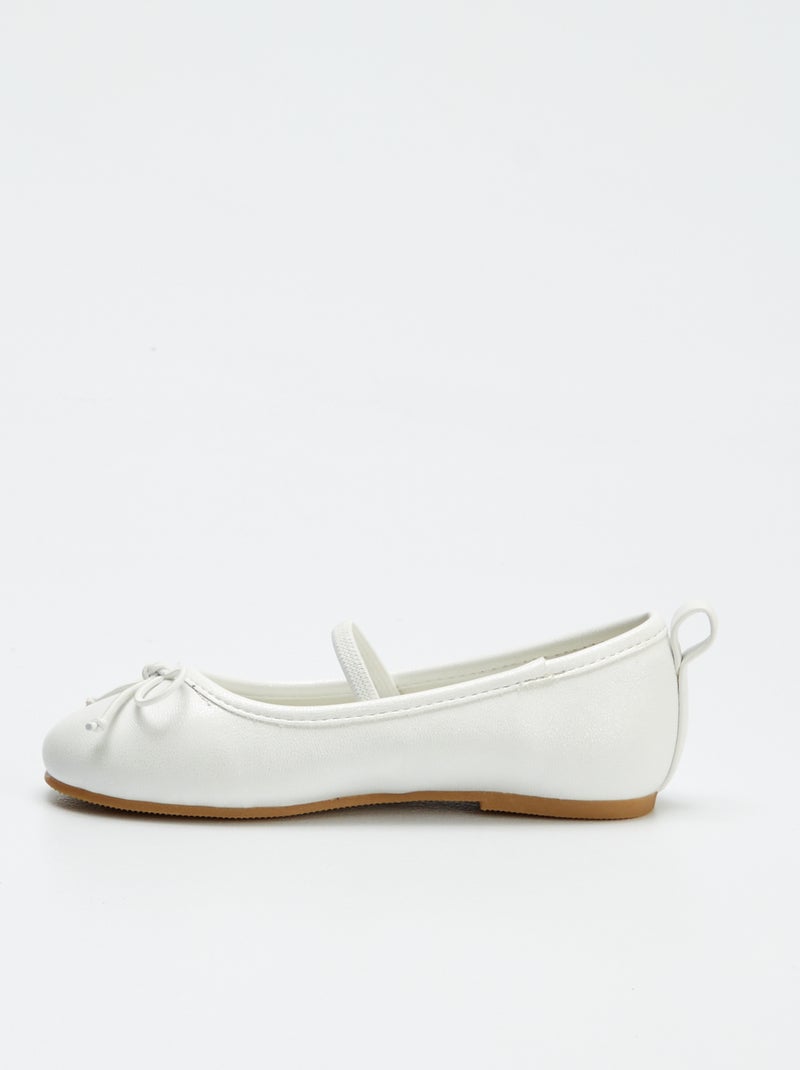 Ballerines plates Blanc - Kiabi