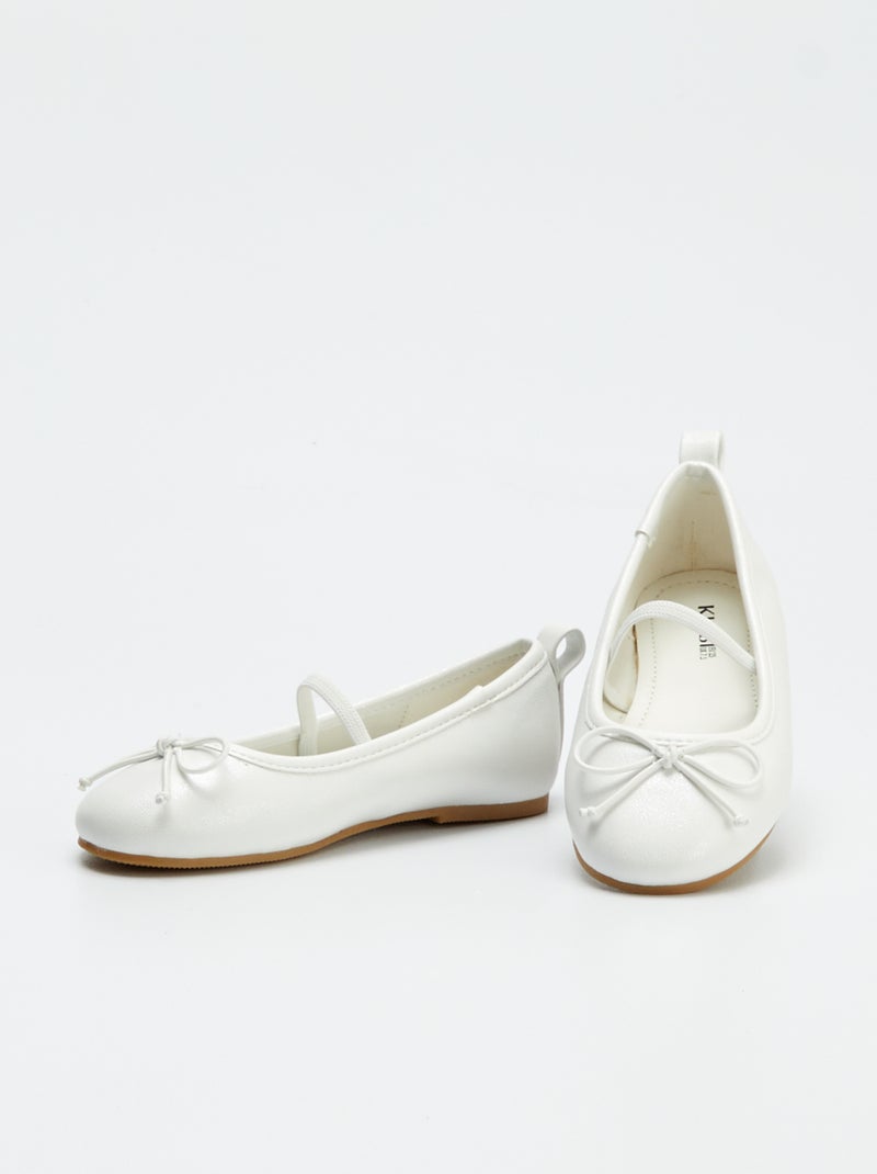 Ballerines plates Blanc - Kiabi